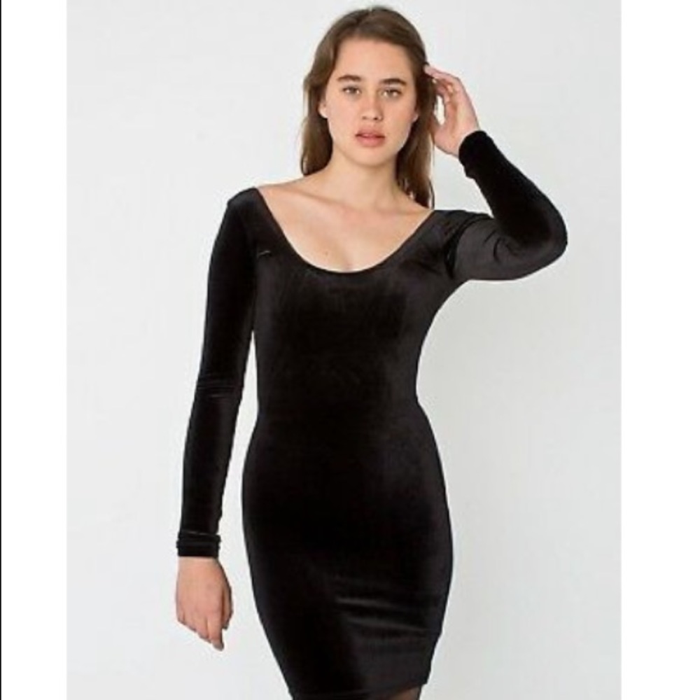 American Apparel Velvet Dress in Black